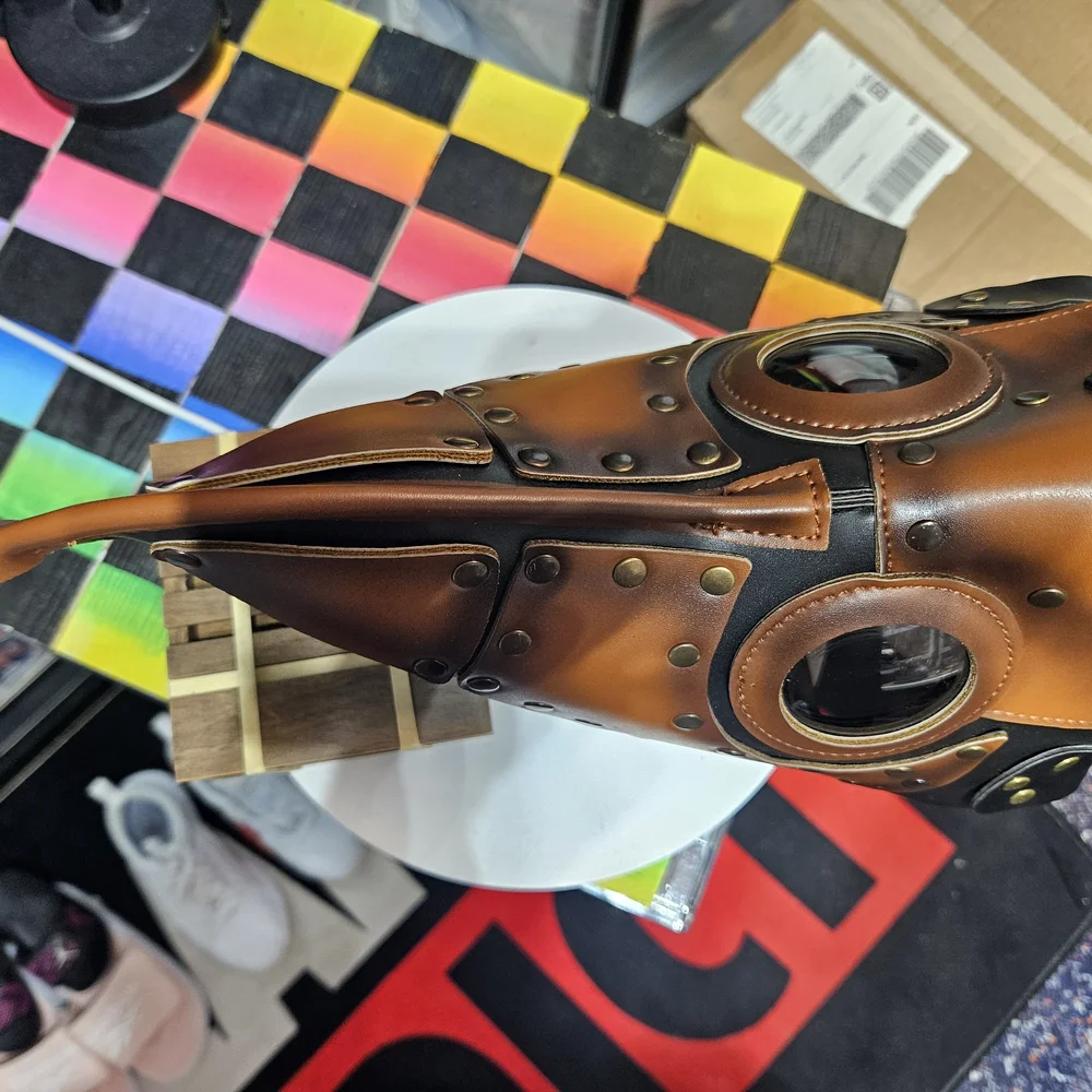 Steampunk Brown and Black Plague Doctor Mask Cosplay